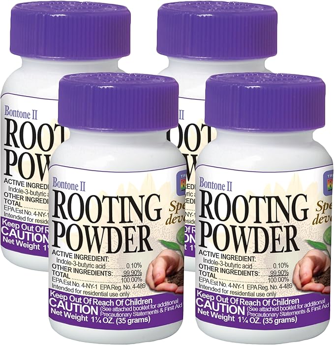 Bonide Bontone II Rooting Powder, 1.25 oz Ready-to-Use Dust for Houseplants and Transplants Speeds Root Development (Pack of 4)