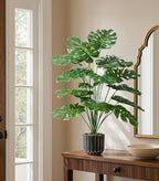 28" Artificial Monstera Plant Tall Fake Faux Plants Indoor Outdoor Tree for Living Room Home House Decoration