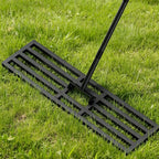 Lawn Leveling Rake 40x10 inch, Heavy Duty Reinforced Lawn Leveler Tool, Garden Landscape Rake with 77" Adjustable Handle, Yard Ground Leveler for Backyard, Garden, Golf Course, Farm, Pasture