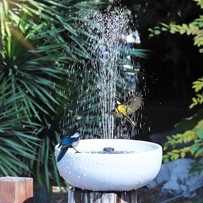 Solar Bird Bath,11.2" Solar Fountain birdbaths for Outdoors,Bird Bath Bubbler,for Garden Patio Terrace Decoration