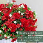 8 Bundles Artificial Geranium Flowers for Outdoors, Realistic Silk Geraniums Fake Flowers UV Resistant Faux Plants for Porch Front Door Planter Patio Balcony Outside Decor (Mixcolor)