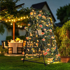 unho Garden Trellis for Climbing Plants with Tough Nylon Netting, 6ft Tall Sturdy Rustproof Metal Plant Support Tower for Vegetable Fruit Vine Cucumber Garden Lightweight，Outdoor