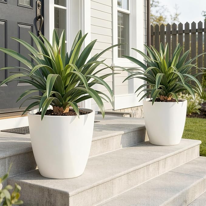 Artificial Agave Plant 15.74Inch ,UV Resistant Faux Agave Plant Outdoor, Large Fake Plants Indoor, Realistic Artificial Plants Without Pot for Outdoor Patio Garden Yard Indoor Home Decor (2 Packs)
