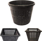Small Water Garden Pond Aquatic Plastic Mesh Planting Basket Kit, Variety of 8 Pond Plant or Flower Planter Pots for Aquaponics, Hydroponics Slotted Mesh | Value 8 Pack