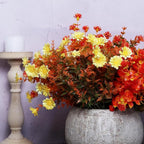16 Bundles Artificial Plants Outdoor Fake Fall Flowers Mums for Garden Decor for Window Garden Office Patio Hanging Planter Pathway Front Porch (Mixed)