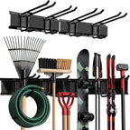 TIDYME Garage Wall Organizer | 32" Heavy-Duty Tool Storage Rack | Adjustable Double-Layer Hooks | 200 lbs Capacity | Carbon Steel Wall Mount Holder for Shovels, Rakes, Ladders & Power Tools