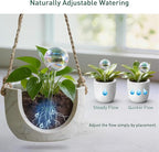 Soilagua Extra-Thick Clear Glass Plant Watering Globes, Rainbow Gradient Self Watering Globes, Automatic Plant Waterer, Self Watering Planter Insert Spikes Devices for Everyday or Vacation Use, 6-Pack