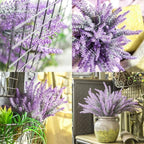 PASYOU 6 Pcs Artificial Lavender Flowers, Plastic Plants Fake Simulation Flower Wedding Indoor Outdoor Bridal Bouquet Home Garden Balcony Patio Planter Filler DIY Arrangement Decoration - Fuchsia