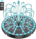 Yzert Remote Solar Fountain Adjust Spray Height with Fantastic Colorful Lights, 2026 6W Solar Bird Bath with 4000 mAh Battery, Solar Water Fountain Pump for Outdoor, Garden Decor, Pond, Pool (54LEDs)