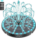 Yzert Remote Solar Fountain Adjust Spray Height with Fantastic Colorful Lights, 2026 6W Solar Bird Bath with 4000 mAh Battery, Solar Water Fountain Pump for Outdoor, Garden Decor, Pond, Pool (54LEDs)