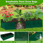 Large Cucumber Trellis for Climbing Plants with Grow Bag, 67"×65"×16.5" Metal Garden Trellis for Raised Bed with Garden Netting and Plant Clip Plant Ties for Vegetables, Squash, Pea, Grape, Tomato