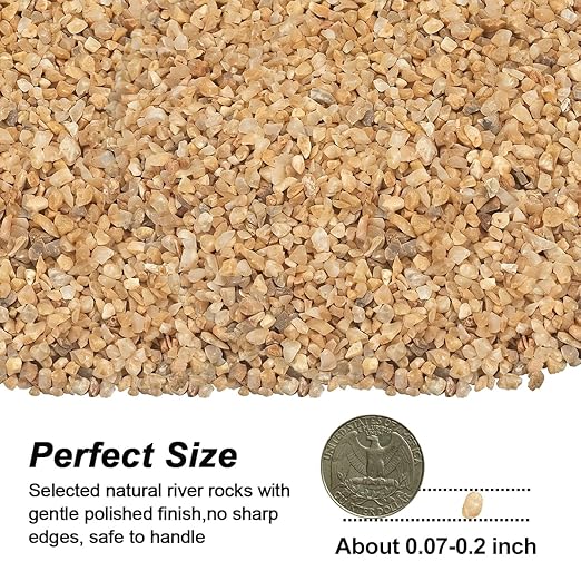 Succulent and Cactus Gravel Pebbles,Landscaping Pebbles,River Rocks,Garden Landscaping Stones,Gravel Filler for Home Decoration Flower Bed Fish Tank Plants Vases Succulents (Beige, 1 Pound)