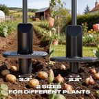 FLORA GUARD Long Handle Bulb Planter Tool, Dual Size 2.2” & 3.3” Hole Digger,Garden Sod Plugger,Grass Plugger Tool with Foot Pedal for Planting, Transplanting, Weeding, Digging for Tulips, Daffodils