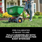 Scotts Turf Builder EdgeGuard DLX Broadcast Spreader - Spreader For Lawn Fertilizer, Weed & Insect Control, Grass Seed, and Ice Melt, Holds Up To 15,000 sq. ft. of Product