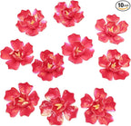 10 PCS 3D Flower Ceramic Tiles,1.6" Handmade Procelain Ceramic Flowers for Artwork,Fish Tank,Vases,Living Room, Dining Table,Office, Home Floral Decor (Double-Flowered Iridescent Red)