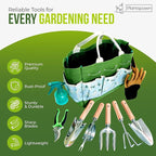 9 PCS Gardening Tools Set with Bag | Heavy-Duty Rust-Proof Hand Tools, with Wooden Handles 15 Plant Tags Included | Garden Tools, Gardening Essentials, Garden Supplies Gift for Men, Women & Gardeners