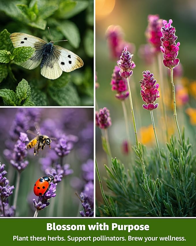 Medicinal Herb Seeds Variety Pack - 36 Heirloom Non-GMO Herbal Tea Garden Seeds: Chamomile, Lavender, Echinacea, Yarrow, Mugwort for Planting Indoor & Outdoor, Apothecary & Homesteading Supplies