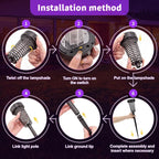 Qualirey 4 Pack Solar Bug Zapper Outdoor Waterproof Mosquito Repellent Killer Bug Zapper Lamp with LED Light for Outdoor Garden Patio Yard (Purple and Warm Light,Black)