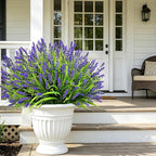 Faux Flowers for Outdoor Planters – 20 Bundles Fake Plants Outdoor, UV Resistant Artificial Plants & Flowers with Fake Monkey Grass, Faux Outdoor Plants for Porch Patio Garden Decor
