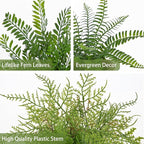 3 Pack Artificial Fern Plant, Small Fake Plants in Pot, Faux Fern Plant for Home Office Farmhouse Living Room Bathroom Kitchen Tabletop Desk Shelf Decoration