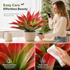 Ttranewsoo Artificial Agave Plants,Large UV Resistant Fake Agave Planters for Indoor and Outdoor Decorating Tropical Plant Succulents Greenery Indoor Decor (2Pack,22" Red)