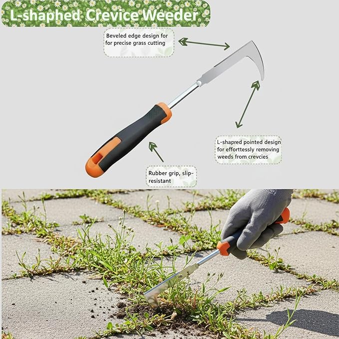 Weed Puller Tool, portable garden tool, Four-Tined Weeding Tool, Uprooting Weeding Tools, Crevice Weeder, Backyard Farming Weeding ，Weeding Equipment for Outdoor Camping ，Weed Removal Tool (style3)