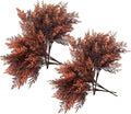 Fake Ferns Shrub Artificial Fern Leaves Plants, Plastic Foliage Greenery Faux Boston Leaf Stems Plant for Outdoor Indoor Garden Décor Wedding Party DIY Decoration Planter Filler Shrubs - Red 8 Pack