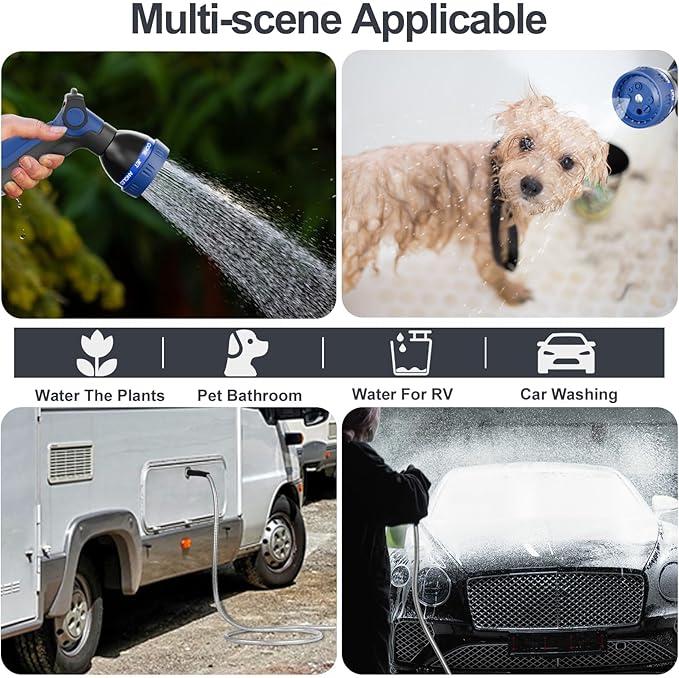 SPECILITE 1/2" 304 Stainless Steel Garden Hose, 125FT Water Pipe with Heavy Duty Metal Nozzle for Yard, Outdoor, Lawn - Flexible, Never Kink & Tangle, Puncture Resistant