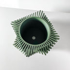 Aeon Twist Modern Planter – Black Sculptural Plant Pot for Indoor Decor Geometric Design with Drainage – Unique Home Accent for Living Room, Office, or Shelf (Green, Compact Structure: 6" x 4" WH)