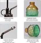 TOMEX Glass Plant Mister Spray Bottle 200ML Watering Bottle with Top Pump Watering Can for Indoor Outdoor House Plants,Flowers (Brown-Green)
