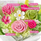 Eterfield Flowers for Delivery Prime, Mother's Day Forever Flower Bouquet, Preserved Pink Roses Birthday Gifts for Her Women Wife Mom Anniversary Valentines Day Christmas