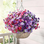 Artificial Flowers for Outdoors Decoration, 20 Bundles Faux Morning Glory with Eucalyptus Look Real UV Resistant Fake Plants Silk Flowers for Outside Yard Gardens Porch Patio Planter Home Urn, Mix