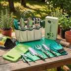 10 Piece Heavy-Duty Gardening Tools Set with Soil Moisture Meter - Rust-Proof Aluminum Gardening Hand Tools with Ergonomic Non-Slip Rubber Grips - Gardening Supplies Ideal Gift for Men & Women
