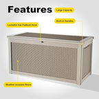 261 Gallon Outdoor Deck Box, Lockable Waterproof Outdoor Storage Boxes For Garden Tools,Indoor Cushions,Accessories Outside Storage Resin Weatherproof Container(Grey)