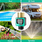 [2 Pack] RESTMO Heavy Duty Water Flow Meter, Pure Brass Inlet | Metal Thread | 4 Measure Modes | Display Gallon/Liter Usage and Flow Rate | Ideal to Track Outdoor Garden Hose Watering