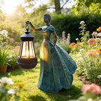 Sheaifun Fairy Garden Statue Solar Garden Decor Resin Fairy Statue with Lights Angel Fairy Decor Outdoor Yard Statues Gardening Gifts for Women 9.5x5.5x11.5 Inch