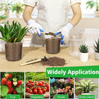 10 Inch Large Clear Nursery Pots with Drainage, 5 Pack Plastic Pots for Plants, Ideal Seedling Pots and Plant Pots for Vegetables, Orchids, Aloe, Indoor Outdoor Use (10 inch-5 Pack)
