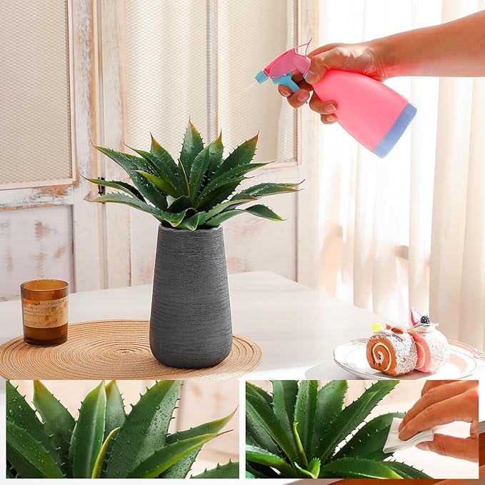 JUSTOYOU Large 12.5" Artificial Succulents Aloe Plants Real Touch Fake Flowers Unpotted for Home Wedding Festival Arrangement (4, Green)