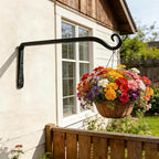 Gtongoko 2 Pack 10 Inch Metal Plant Hangers Wall Hooks for Hanging Plant Brackets, Outdoor Hooks for Hanging Bird Feeders, Flower Baskets, Lanterns, Wind Chinme, Solar Lamps