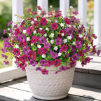 Ammyoo Artificial Flowers for Outdoors Spring Decoration, 12 Bundles Fake Flower Daisy with Realistic Eucalyptus Leaves, Faux Plants for Greenery Boxwood Porch Patio Garden Pot Lawn