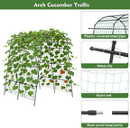 AGTEK 87in Garden Arch Trellis for Climbing Plants, Garden Arches Support Structure, Tall Metal Garden Tunnel Trellises Archway for Climbing Vine, Vegetable, Fruit, Flower, Squash Arbors