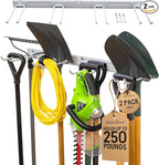 StoreYourBoard 72" Garage Tool Organizer Wall Mount | Garden Tool Organizer System | Heavy Duty Garden Tool Storage Rack for Yard Tools Rakes Shovels 500lbs Garage Organization | 8 PVC Coated Hooks