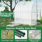 SPECILITE 79” x 40” x 83” Lean to Greenhouse for Outdoors, Portable Walk-in Plant Green House with 1 Roll-up Zipper Door and Mesh Window, Reinforced Steel Frame with PE Cover, Anchor and Ropes, White