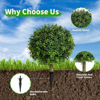 23 inches Set of 2 Artificial Topiary Trees for Outdoor, UV Resistant Faux Boxwood Ball Plants, Fake Outdoor Plants & Boxwood Topiary for Indoor, Porch, Patio, Lawn Front Door Decor