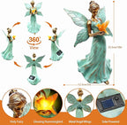 Solar Angel Garden Statues, Outdoor Solar Lights Waterproof, Birthday Gifts for Mom Women Mother's Day, Garden Figurines for Yard Decor Patio Porch Lawn Ornaments
