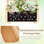 Giantex Set of 2 Raised Garden Bed with Trellis, Drainage Hole, Wood Elevated Planter Box for Climbing Vine Flower Herb Vegetable Fruit, for Indoor Outdoor Patio Balcony (23”x14”x40”)