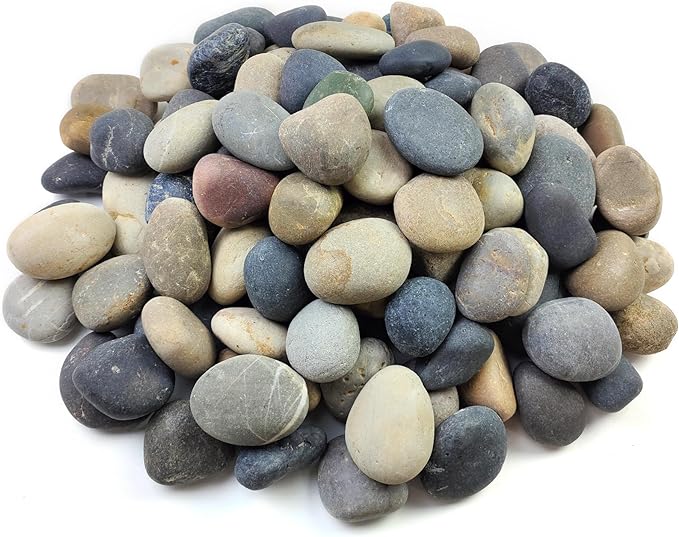 FANTIAN 10 lbs River Rocks, 2-3 Inch Natural Pebbles for Plants, Landscaping, Garden, Aquarium, Backyard and Indoor Water Fountains
