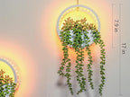 Comtelek 2pcs Artificial Hanging Plants with Lights Fake Succulents Plant in Pot Boho Wall Decor Fake String of Pearls with Lanyard for Bathroom Living Room Home Balcony Ceiling (White)