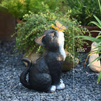 Cat Garden Figurines Outdoor Decor Solar Statue with LED Lights for Patio Lawn Yard Art Decoration Housewarming Garden Gift
