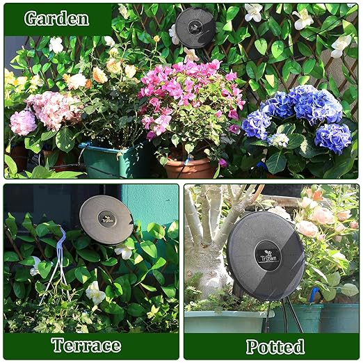 Solar Irrigation System Automatic Drip Irrigation Kit for Outdoor/Indoor Garden Watering System with Water Level Detection,Drip Irrigation System for 15 Potted Plant with 15m Water Hose